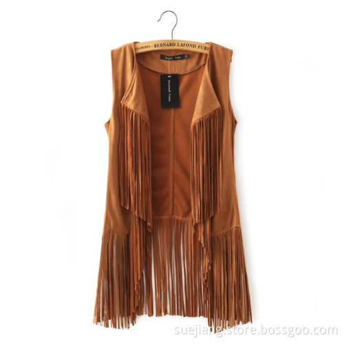 Wholesale Fashion Women Sleeveless Tassel Cardigan
